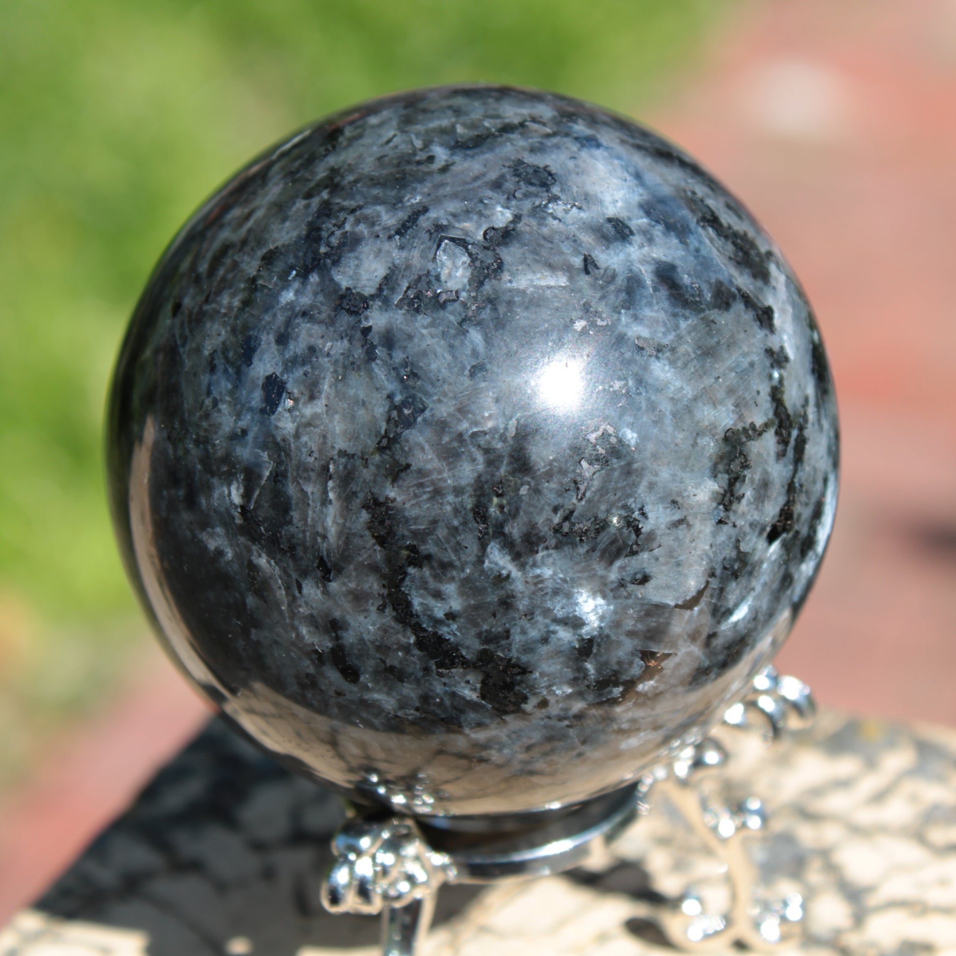 Indigo Gabbro sphere 252g Rocks and Things