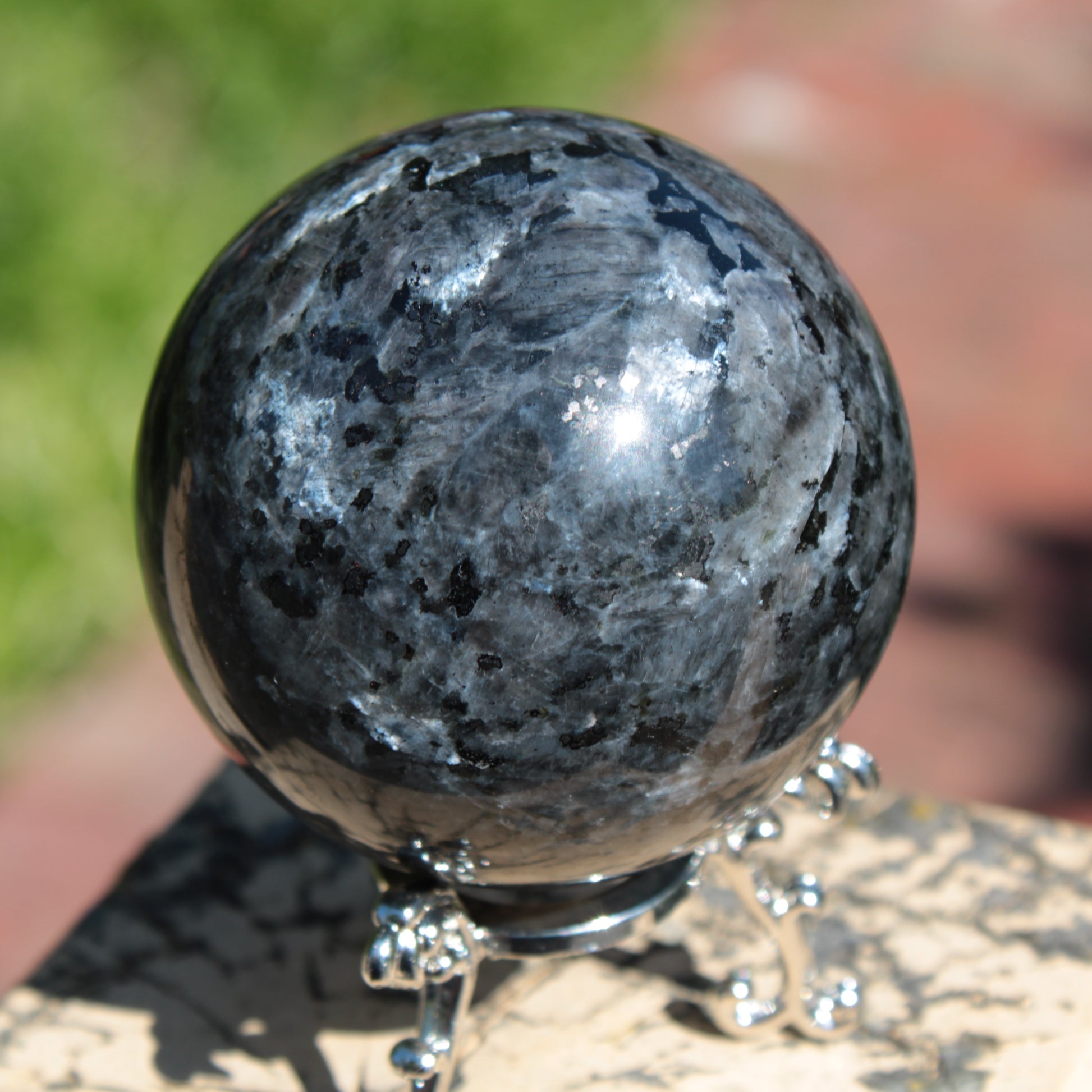 Indigo Gabbro sphere 252g Rocks and Things