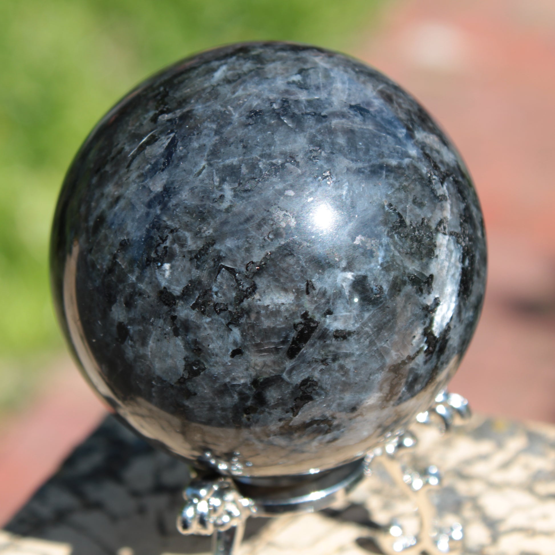 Indigo Gabbro sphere 252g Rocks and Things