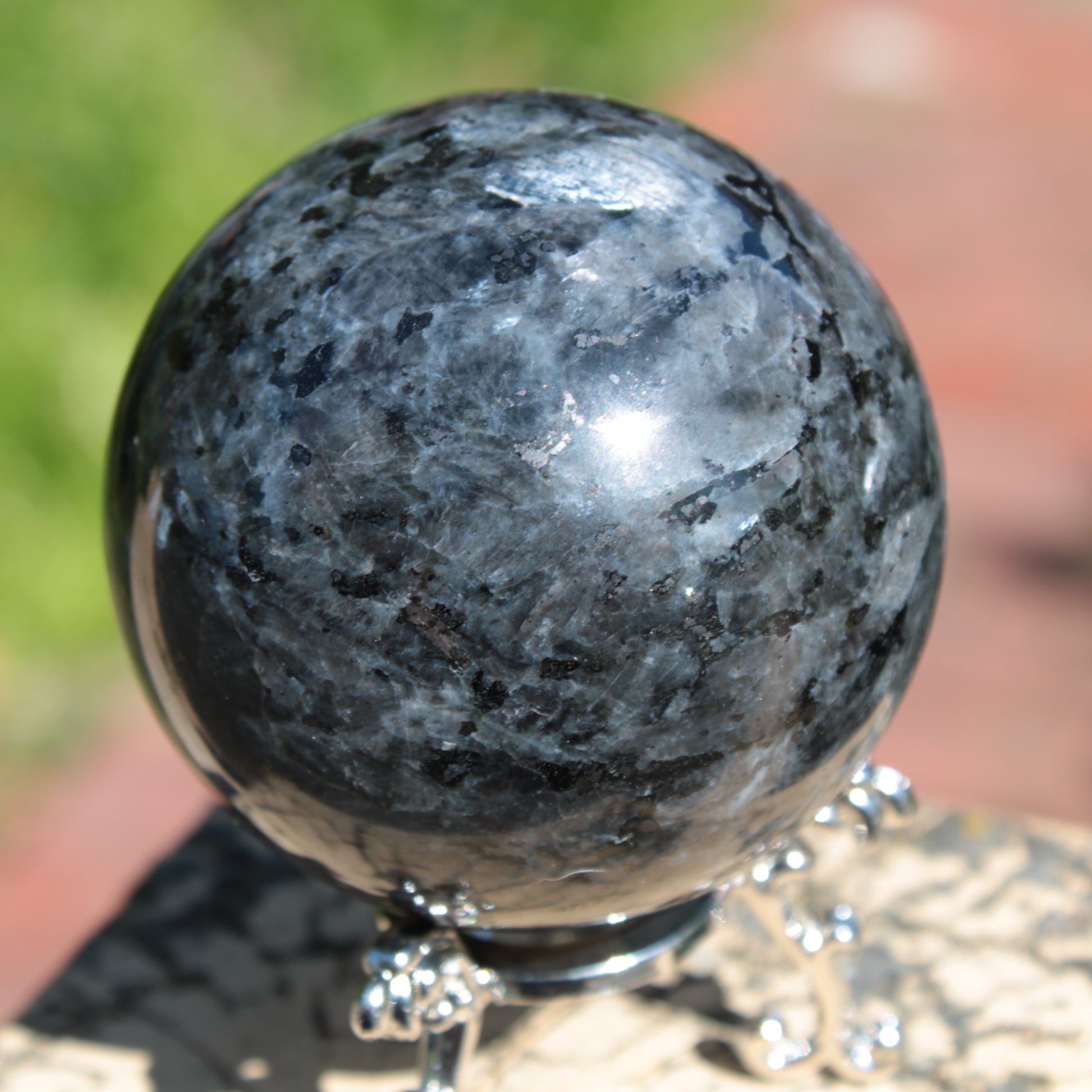 Indigo Gabbro sphere 252g Rocks and Things