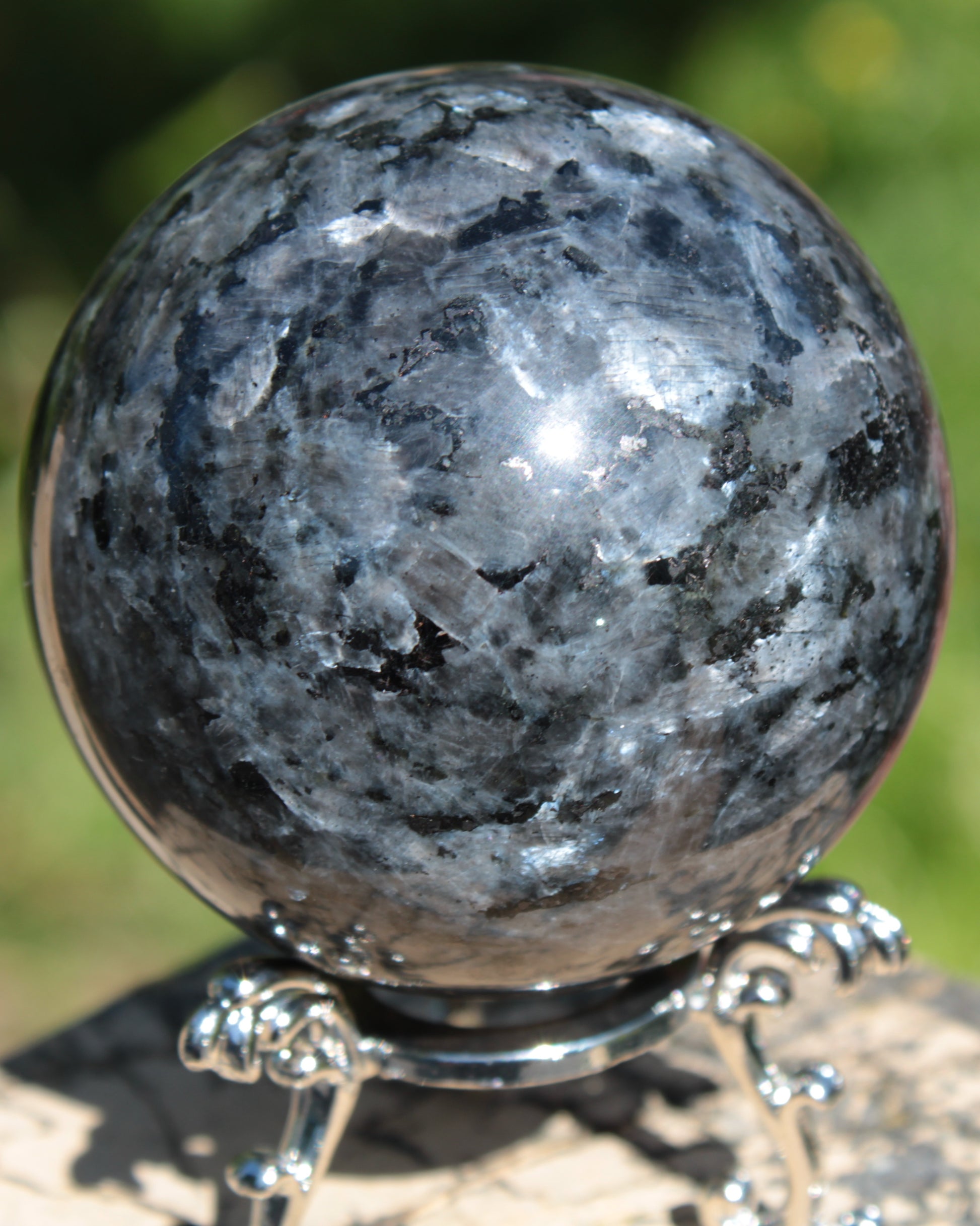 Indigo Gabbro sphere 252g Rocks and Things