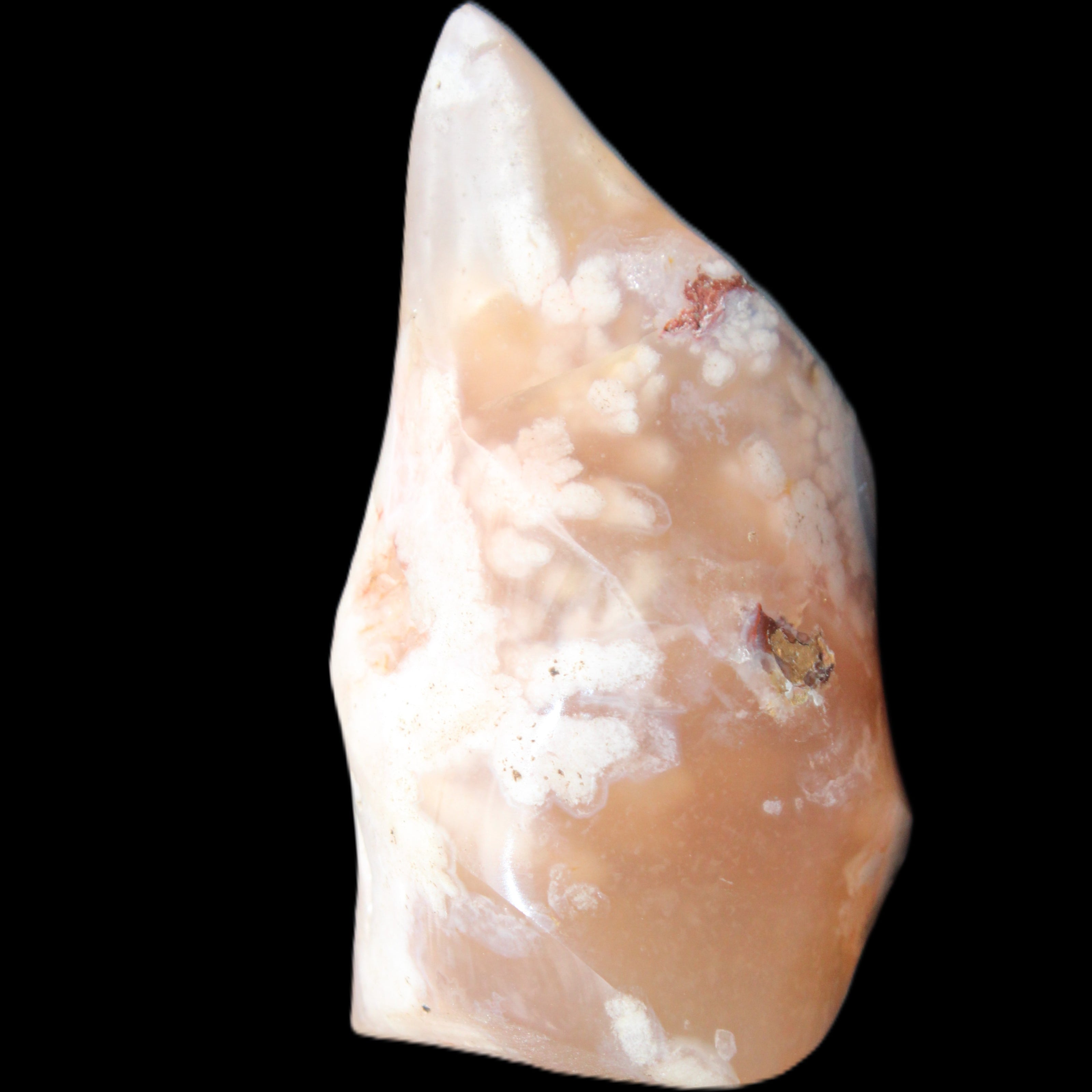 Snowflake Cherry Blossom Agate flame from Madagascar 63g in sunlight - Rocks and Things Store