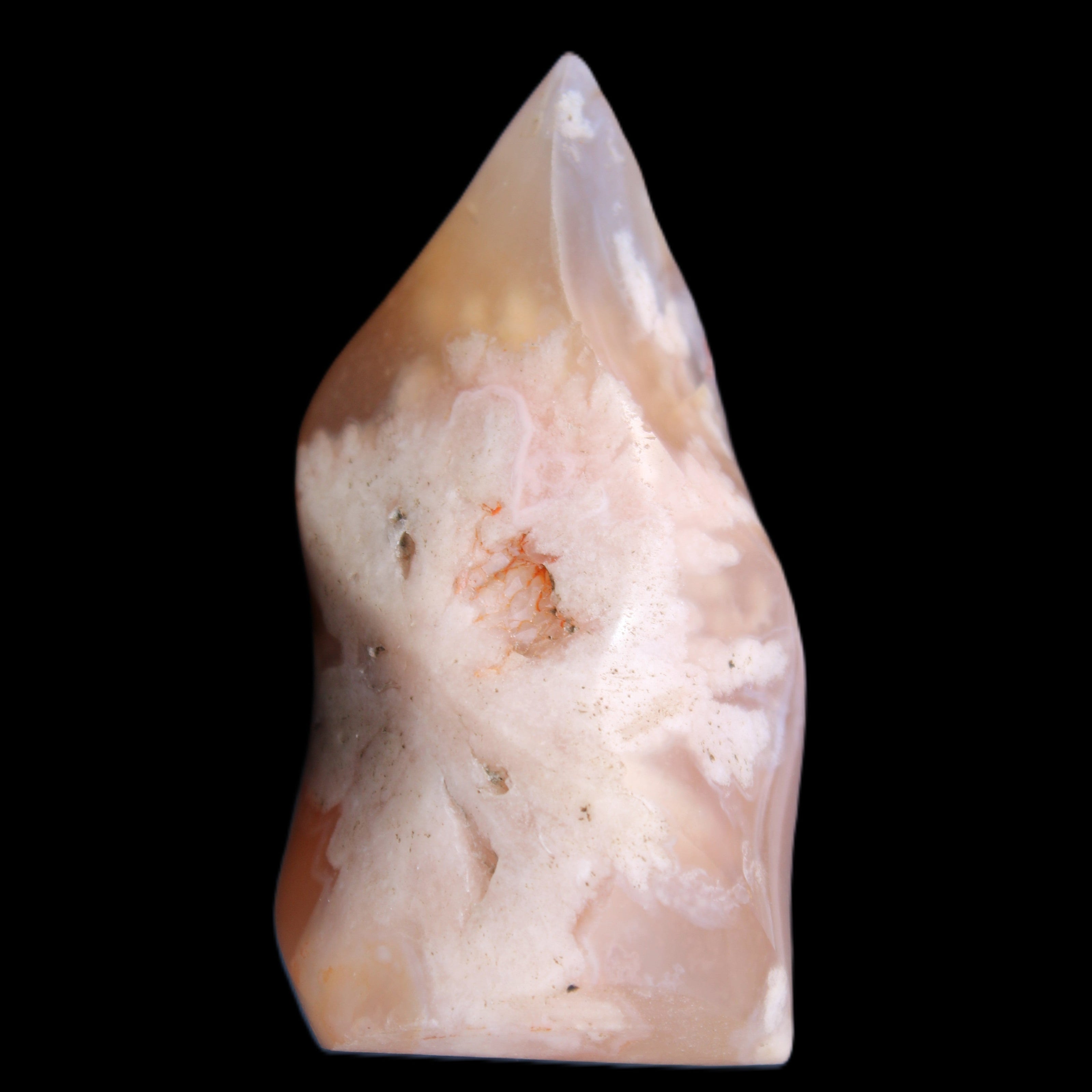 Snowflake Cherry Blossom Agate flame from Madagascar 63g in sunlight - Rocks and Things Store