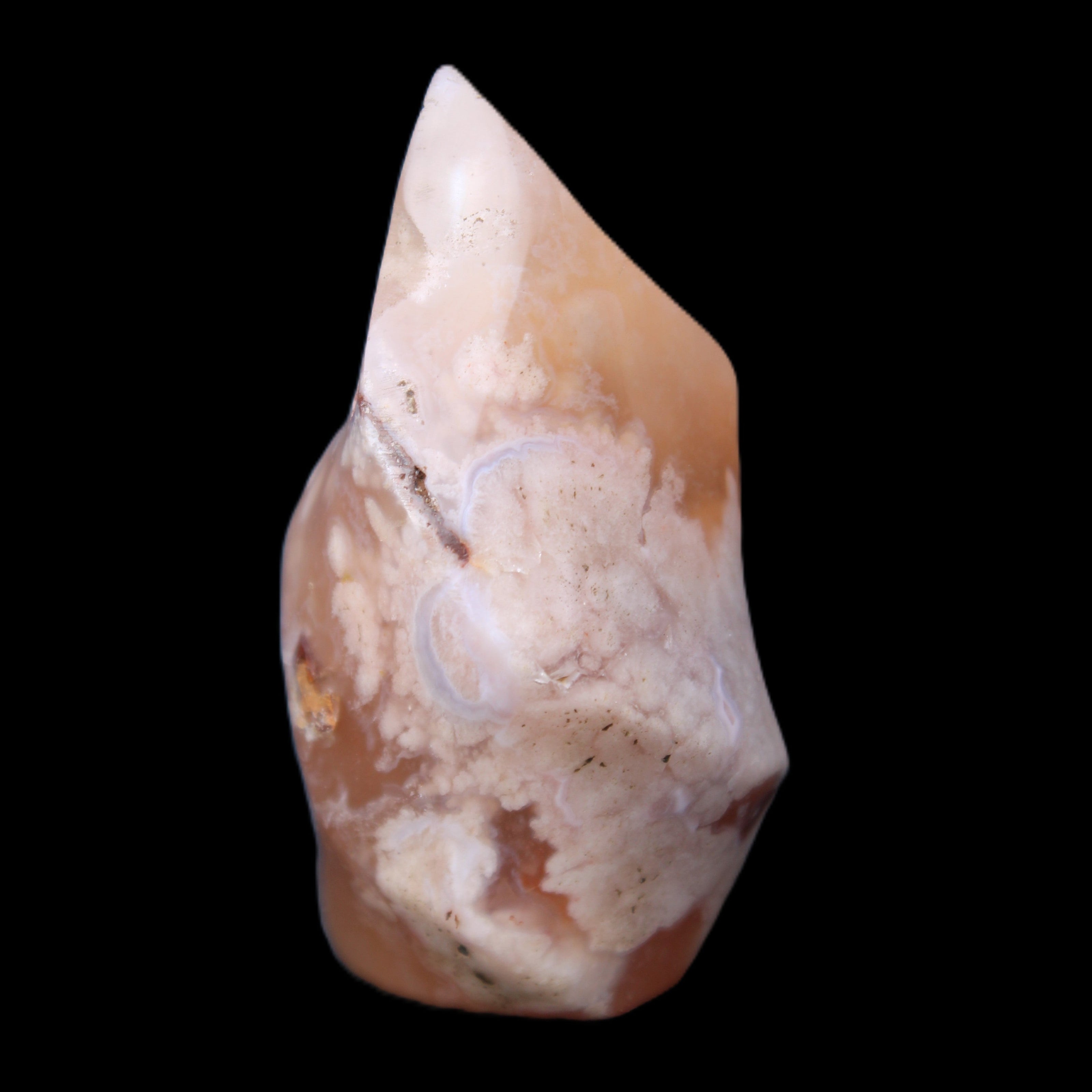 Snowflake Cherry Blossom Agate flame from Madagascar 63g in sunlight - Rocks and Things Store