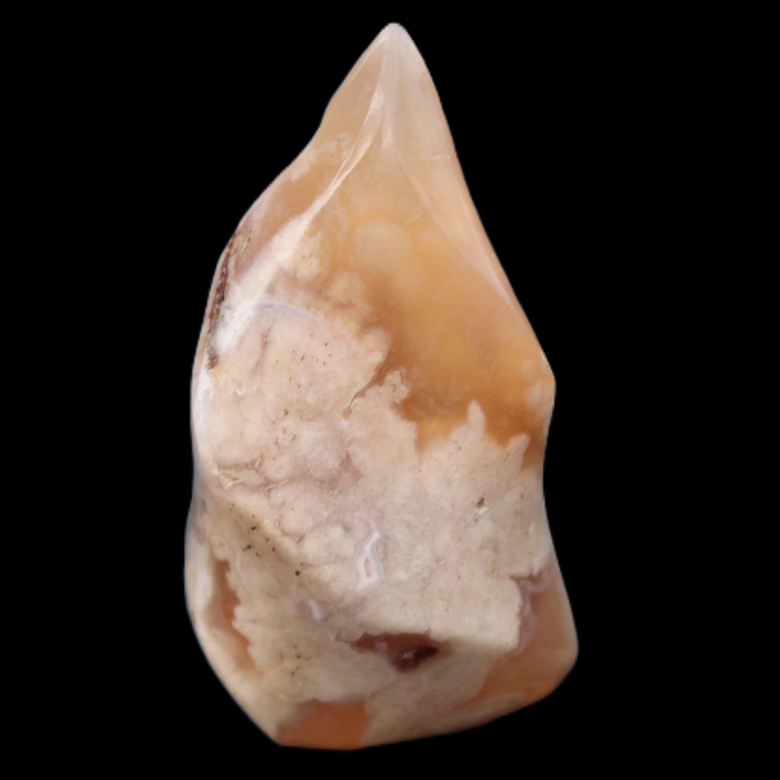 Snowflake Cherry Blossom Agate flame from Madagascar 63g in sunlight - Rocks and Things Store