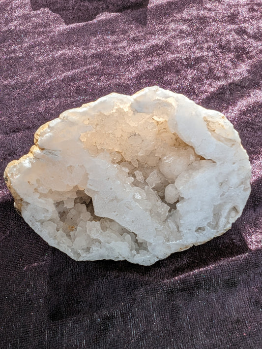 White Quartz sparkly crystal geode 244g Rocks and Things