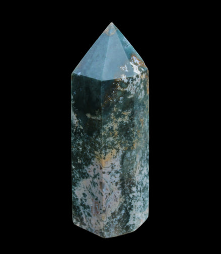 Moss Agate obelisk 859g - Rocks and Things Store