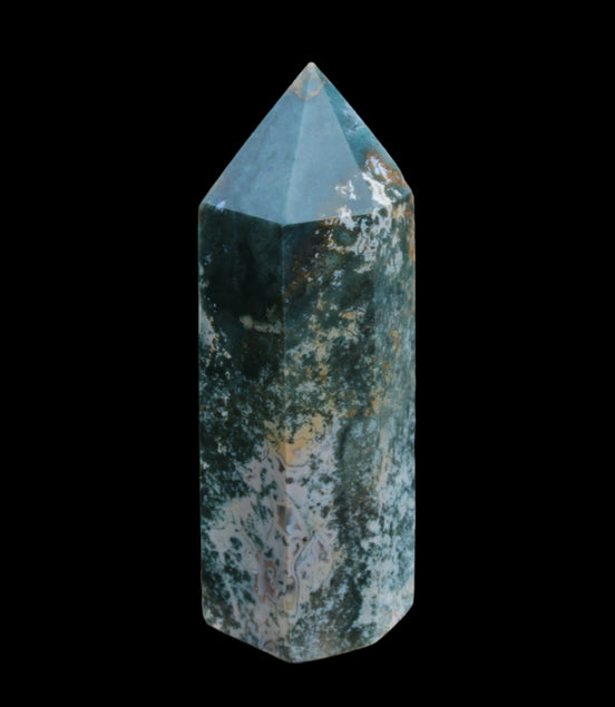 Moss Agate obelisk 859g - Rocks and Things Store