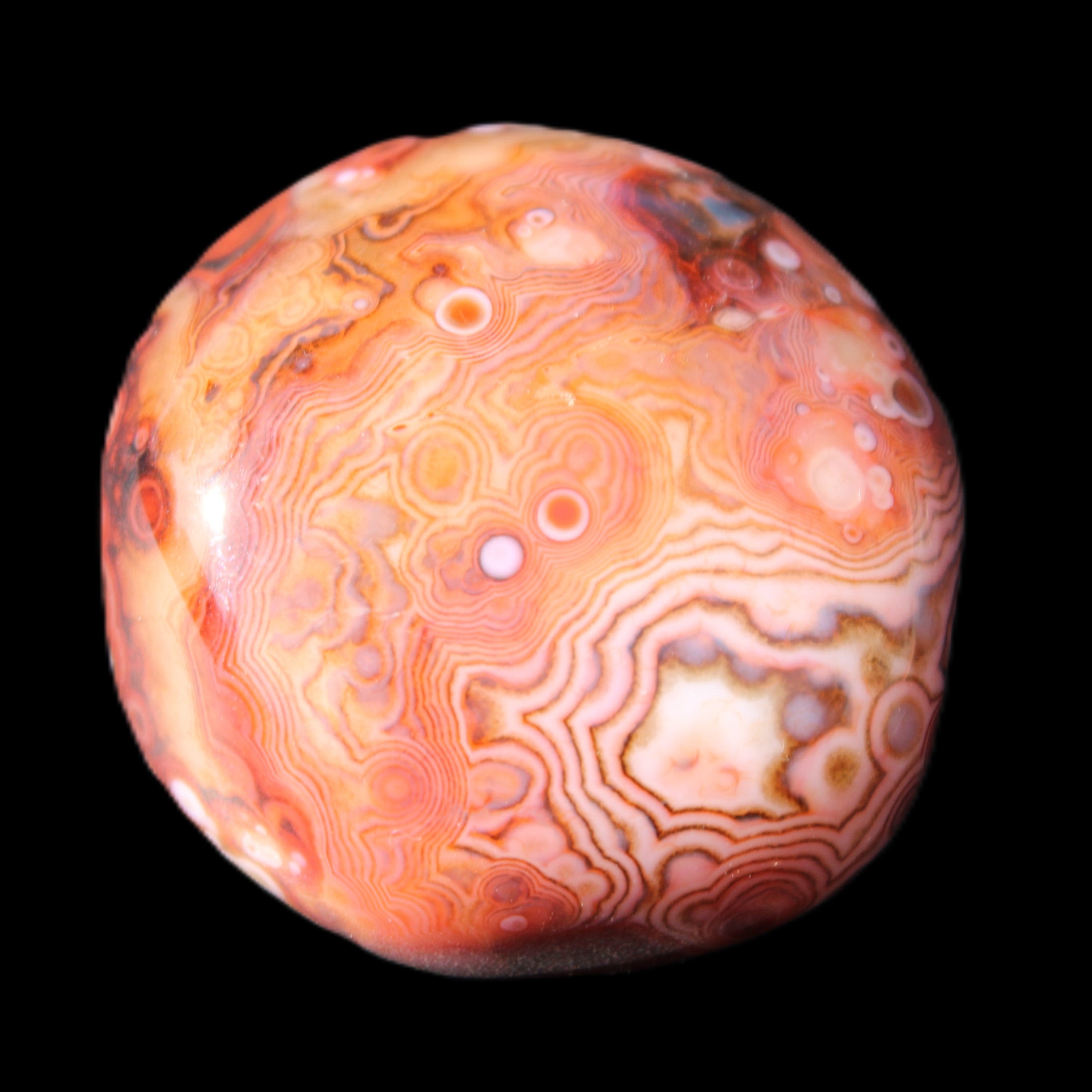 Crazy Silk Banded Agate from Madagascar 40.8g in sunlight - Rocks and Things Store