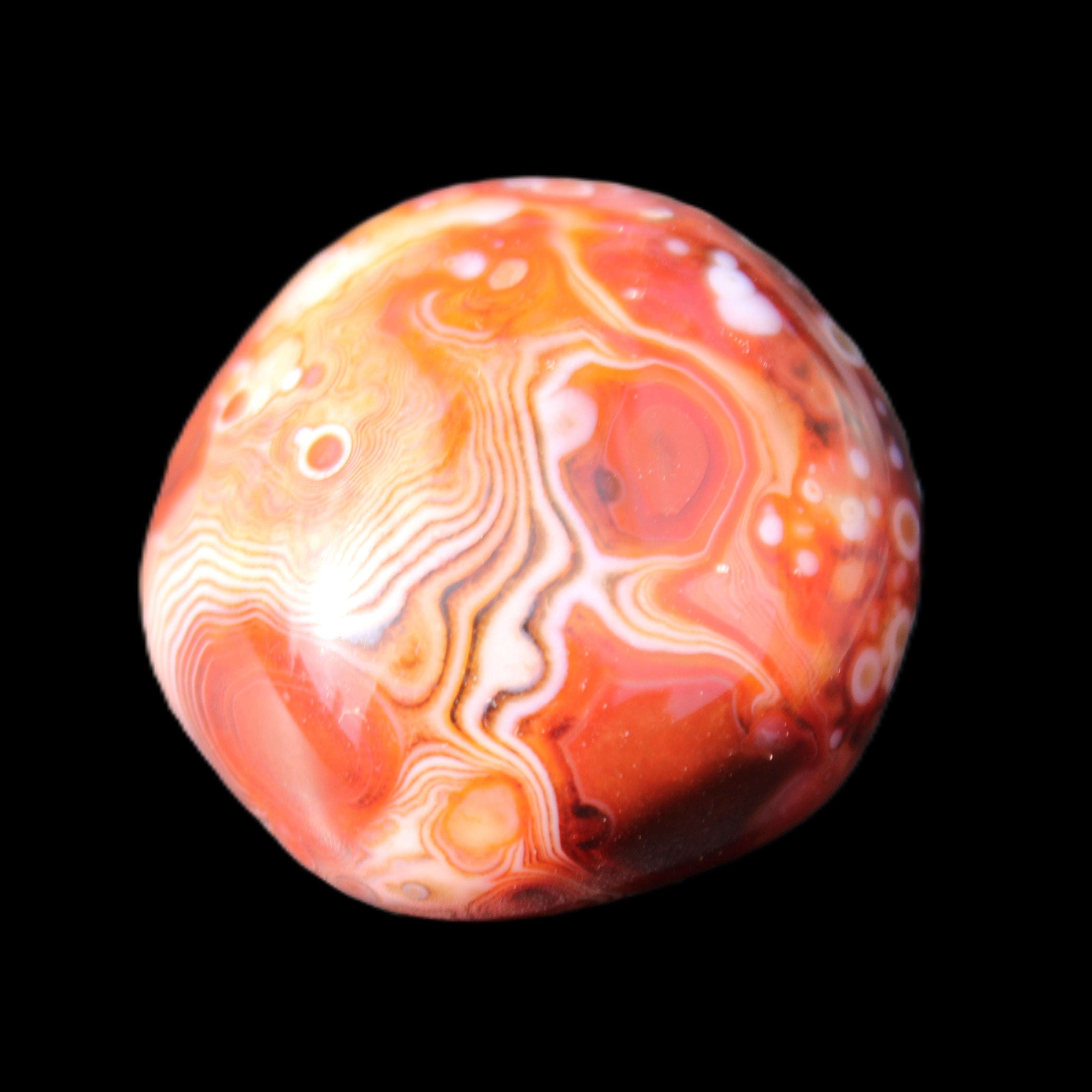 Crazy Silk Banded Agate from Madagascar 40.8g in sunlight - Rocks and Things Store