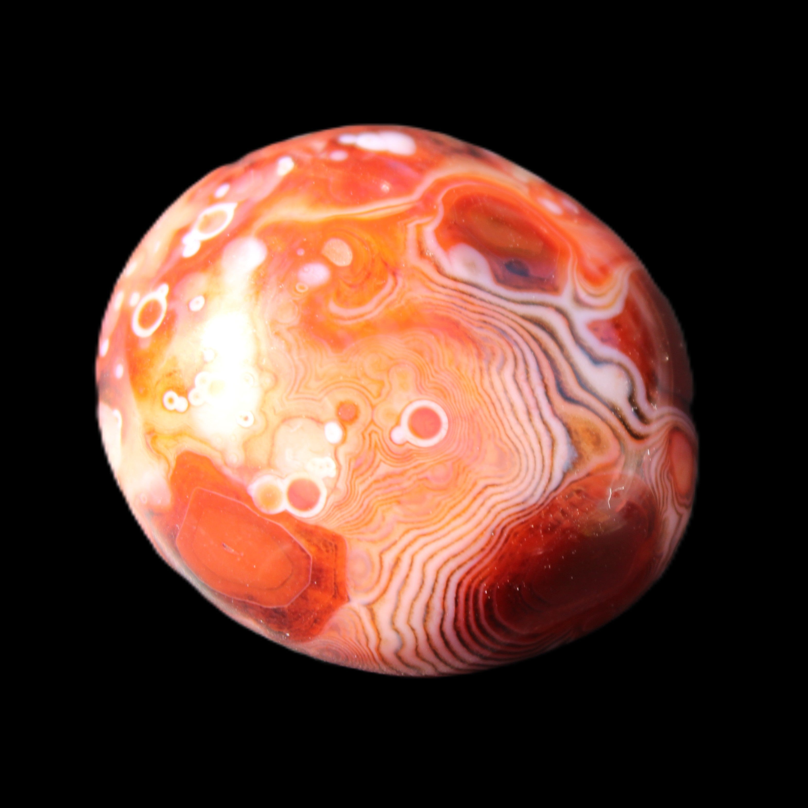 Crazy Silk Banded Agate from Madagascar 40.8g in sunlight - Rocks and Things Store