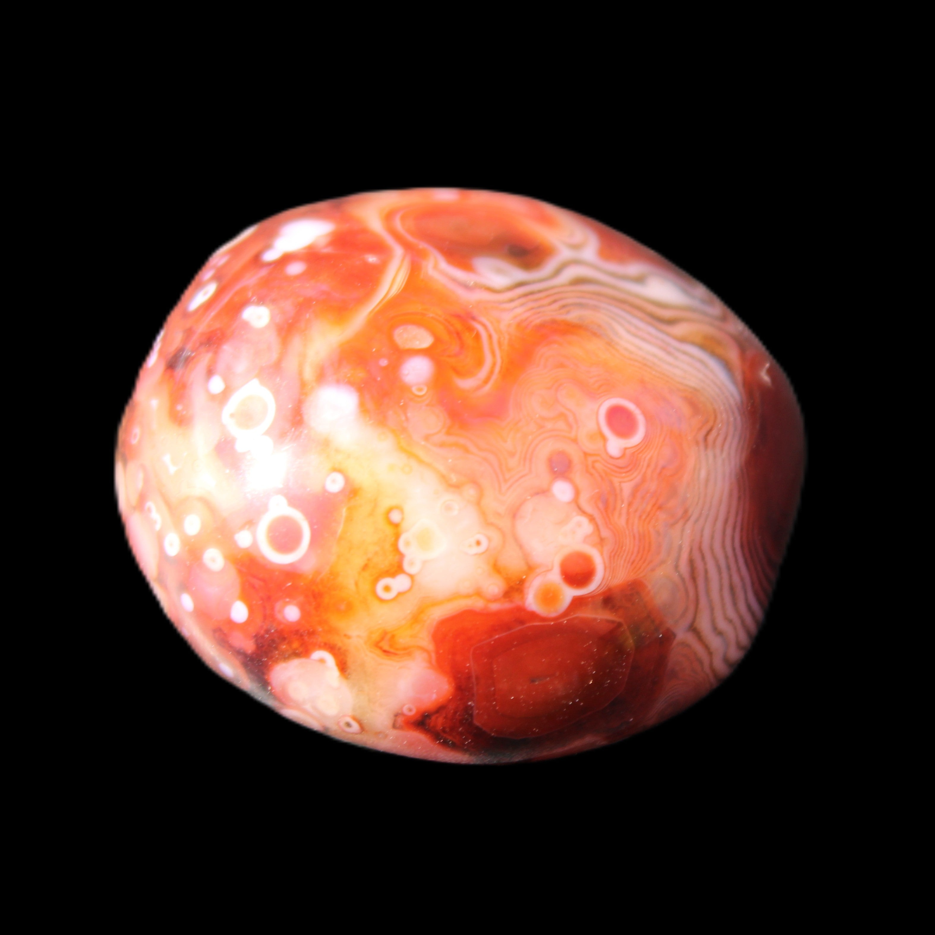 Crazy Silk Banded Agate from Madagascar 40.8g in sunlight - Rocks and Things Store