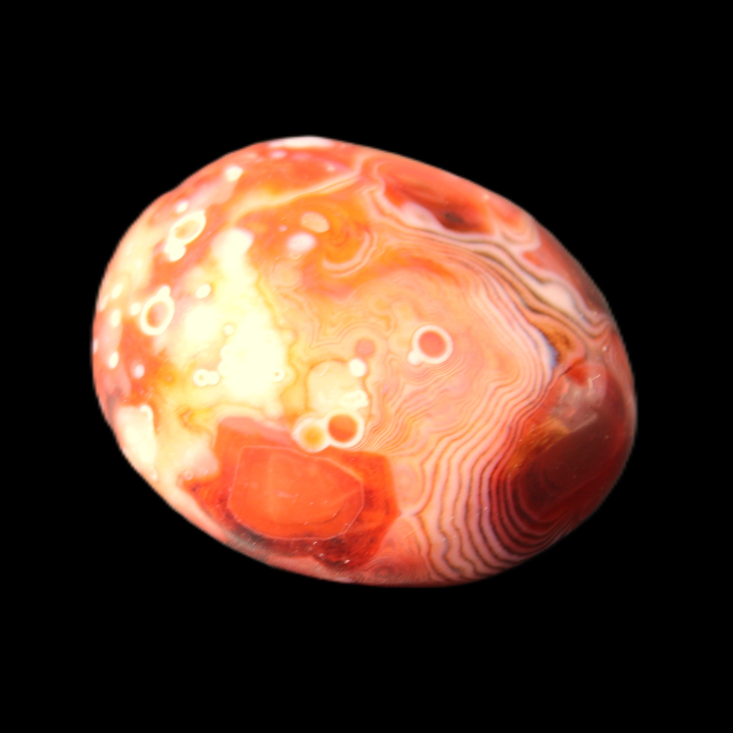 Crazy Silk Banded Agate from Madagascar 40.8g in sunlight - Rocks and Things Store