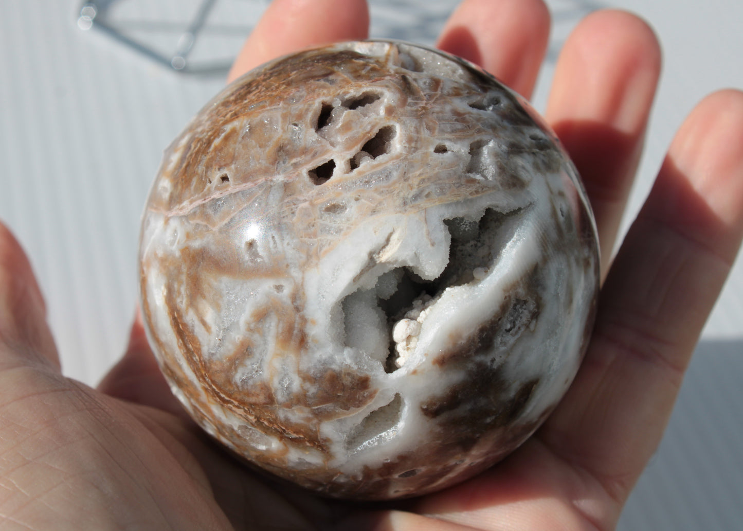 Sphalerite druzy geode crystal sphere 392g Rocks and Things