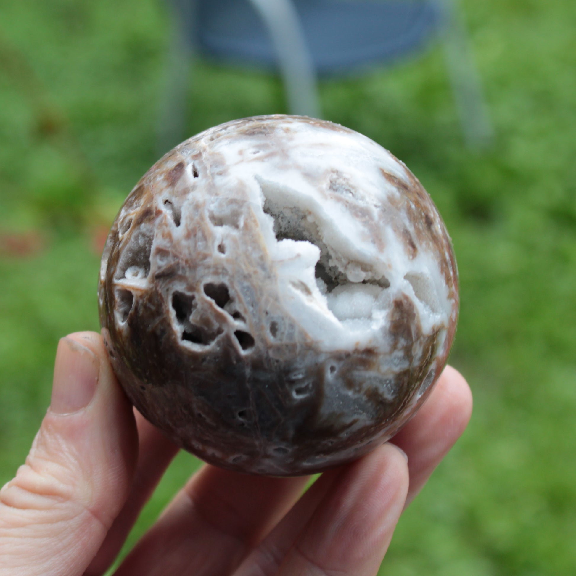 Sphalerite druzy geode crystal sphere 392g Rocks and Things