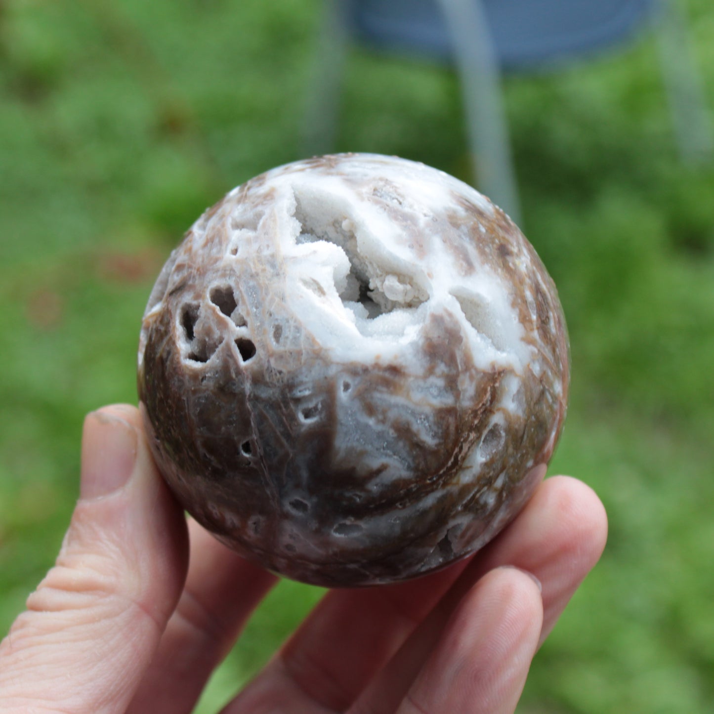 Sphalerite druzy geode crystal sphere 392g