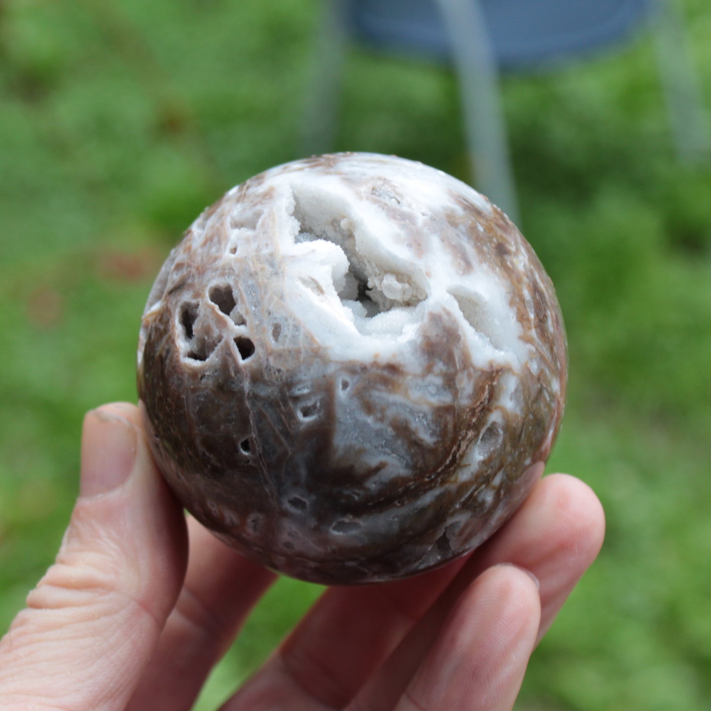 Sphalerite druzy geode crystal sphere 392g Rocks and Things