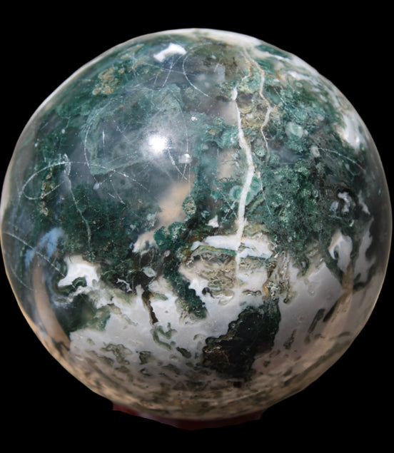Moss Agate sphere 414g - Rocks and Things Store