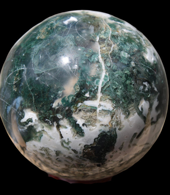 Moss Agate sphere 414g - Rocks and Things Store