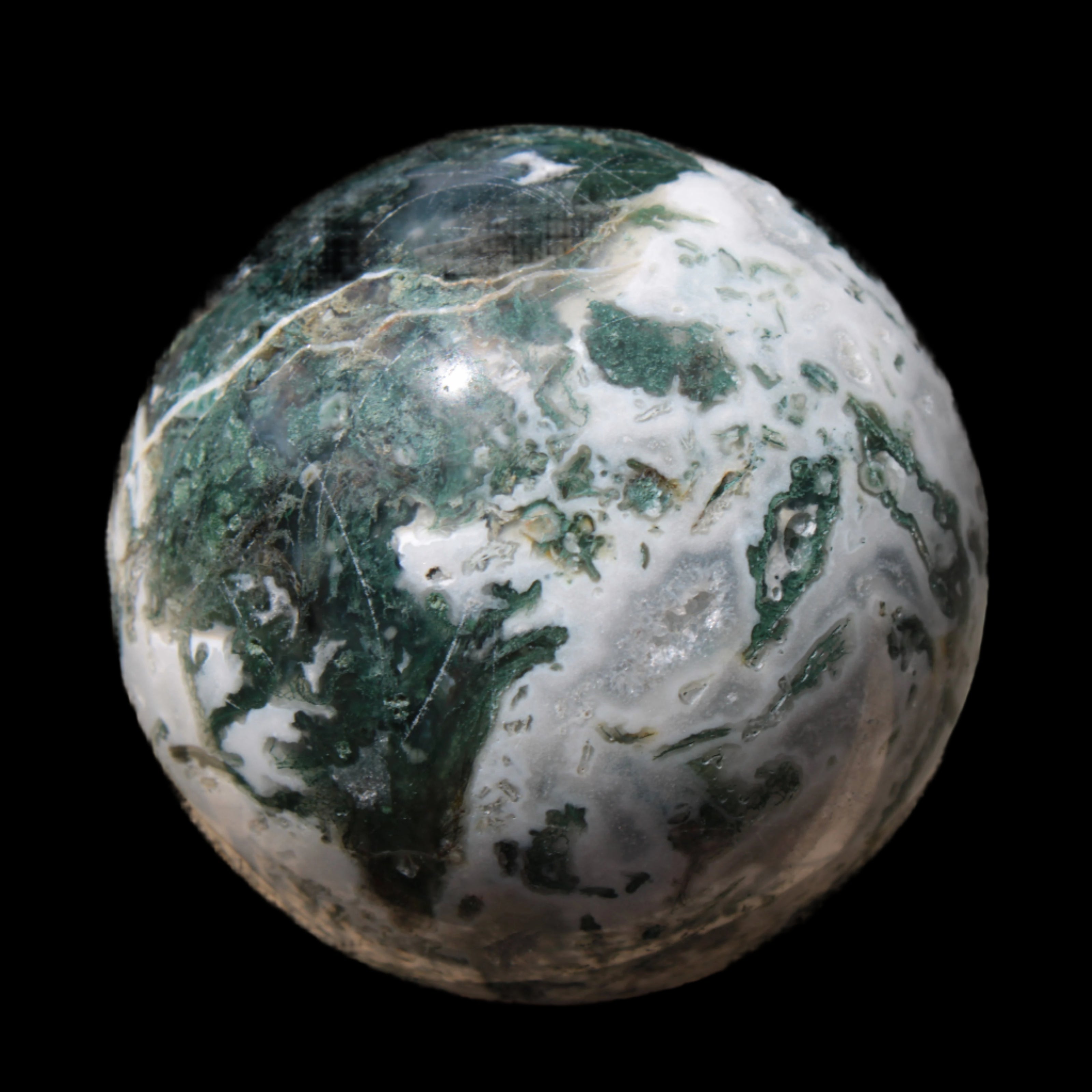 Moss Agate sphere 414g - Rocks and Things Store