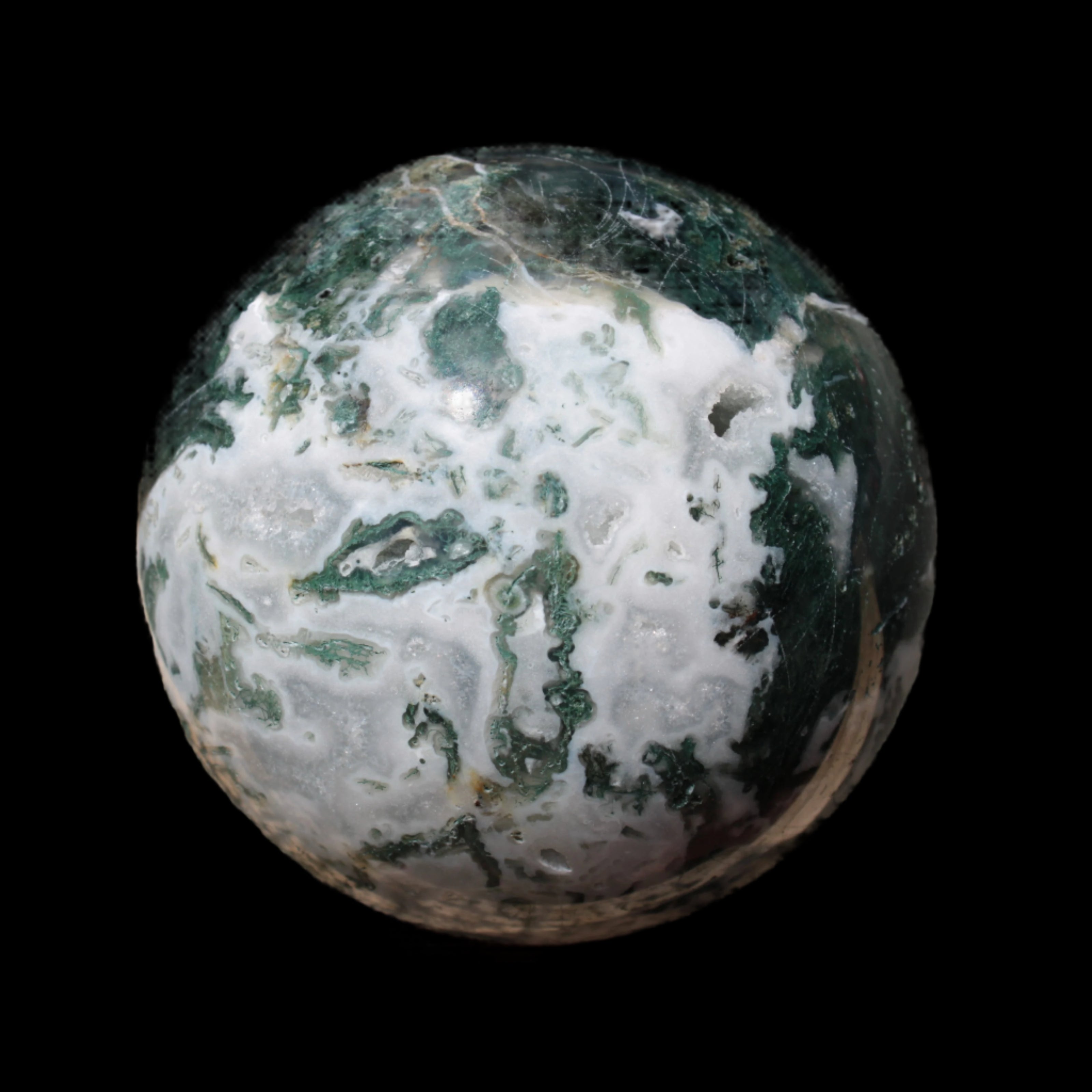 Moss Agate sphere 414g - Rocks and Things Store