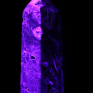 Sphalerite geode obelisk 105g in UV light - Rocks and Things Store