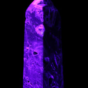 Sphalerite geode obelisk 105g in UV light - Rocks and Things Store
