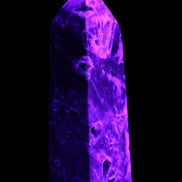 Sphalerite geode obelisk 105g in UV light - Rocks and Things Store