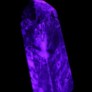 Sphalerite geode obelisk 105g in UV light - Rocks and Things Store