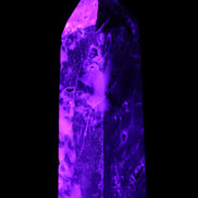 Sphalerite geode obelisk 105g in UV light - Rocks and Things Store