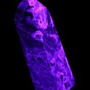 Sphalerite geode obelisk 105g in UV light - Rocks and Things Store