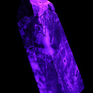 Sphalerite geode obelisk 105g in UV light - Rocks and Things Store