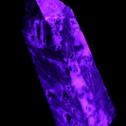 Sphalerite geode obelisk 105g in UV light - Rocks and Things Store