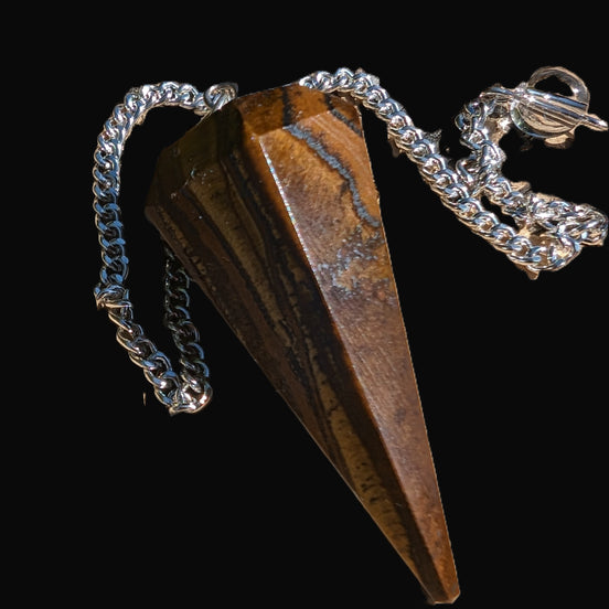 Tigers Eye faceted dowsing pendulum 14.5g Rocks and Things