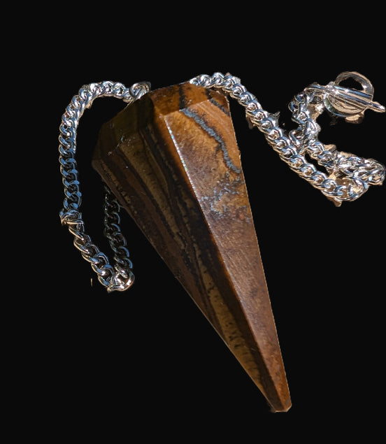 Tigers Eye faceted dowsing pendulum 14.5g Rocks and Things