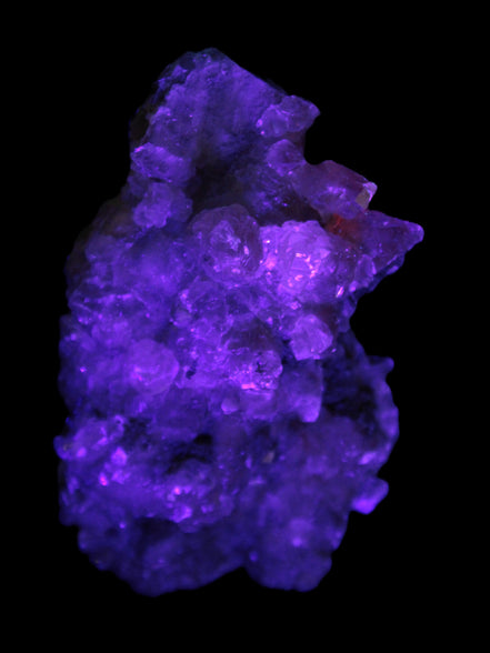 Quartz Paragenesis crystal cluster 132*75*43mm 343g in UV light - Rocks and Things Store