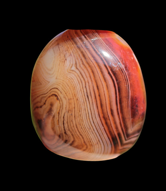 Crazy Silk Banded Agate from Madagascar 43g in sunlight - Rocks and Things Store