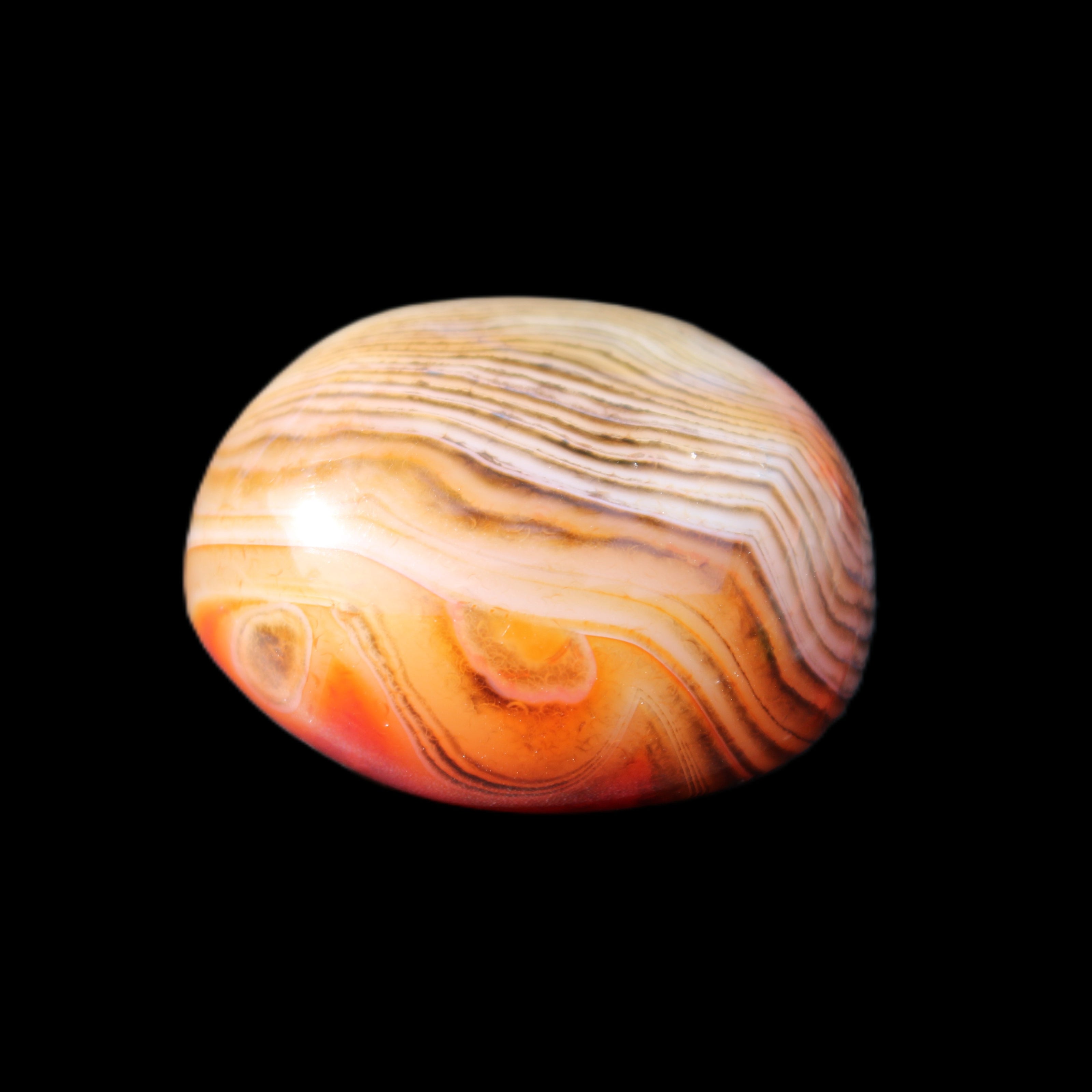 Crazy Silk Banded Agate from Madagascar 43g in sunlight - Rocks and Things Store