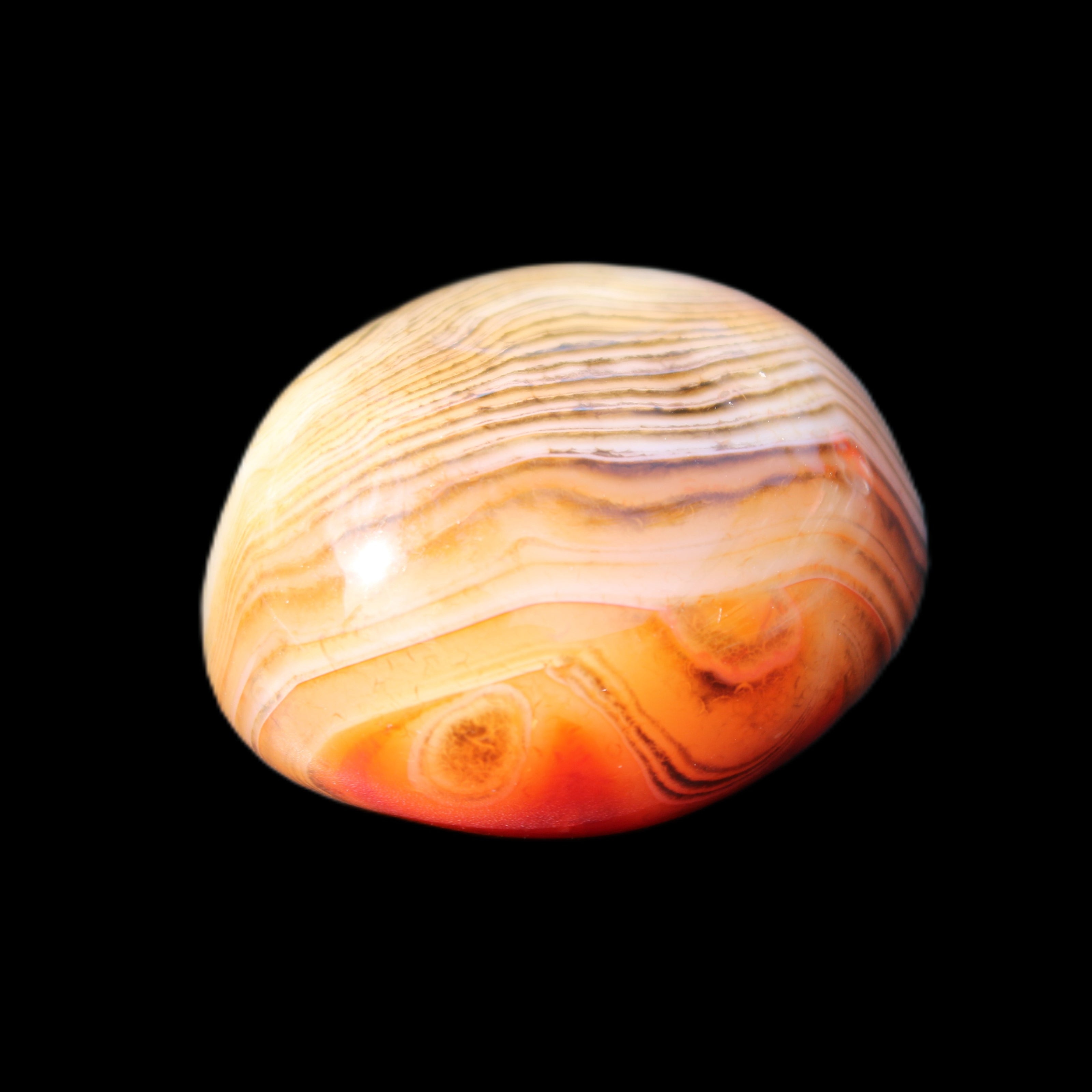 Crazy Silk Banded Agate from Madagascar 43g in sunlight - Rocks and Things Store