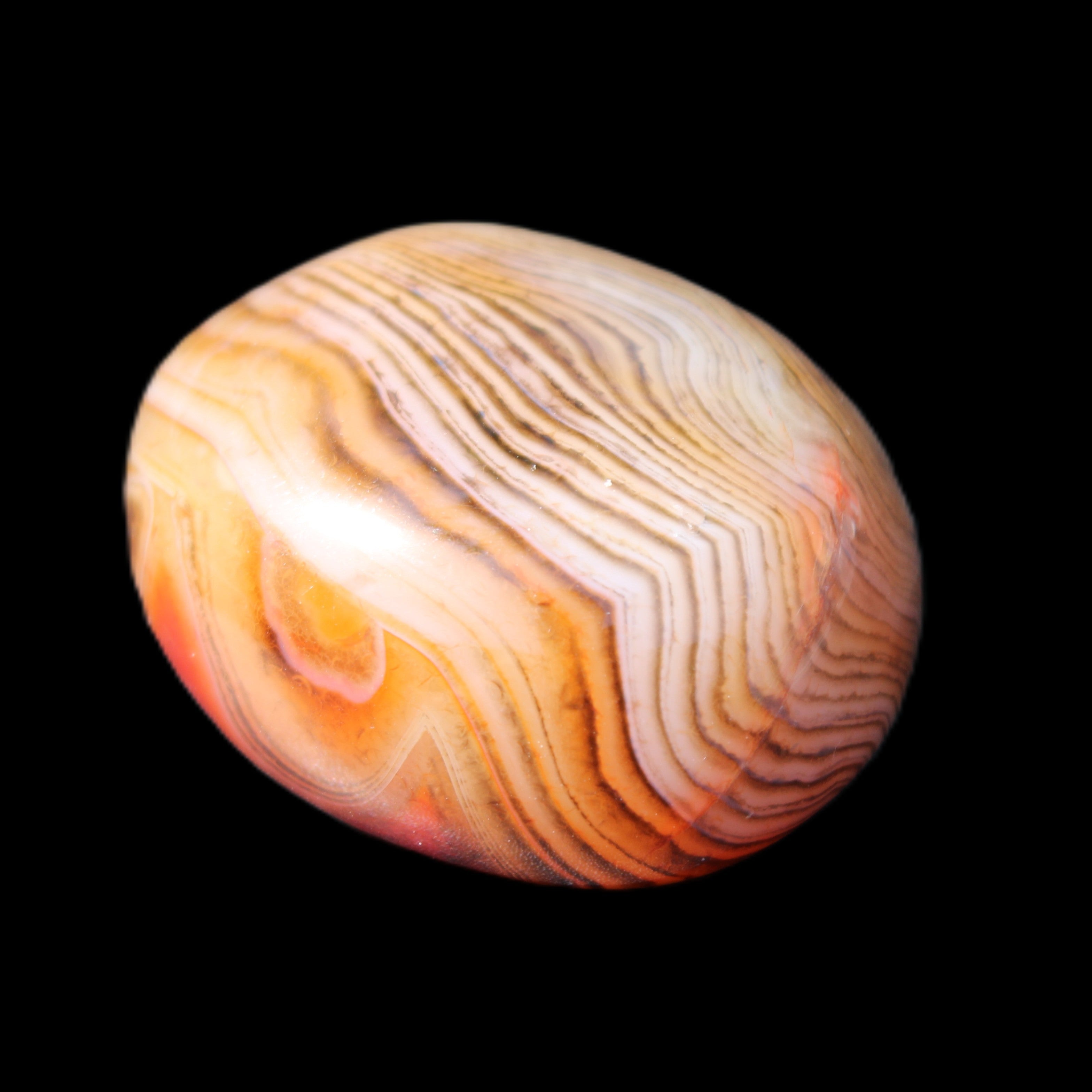 Crazy Silk Banded Agate from Madagascar 43g in sunlight - Rocks and Things Store