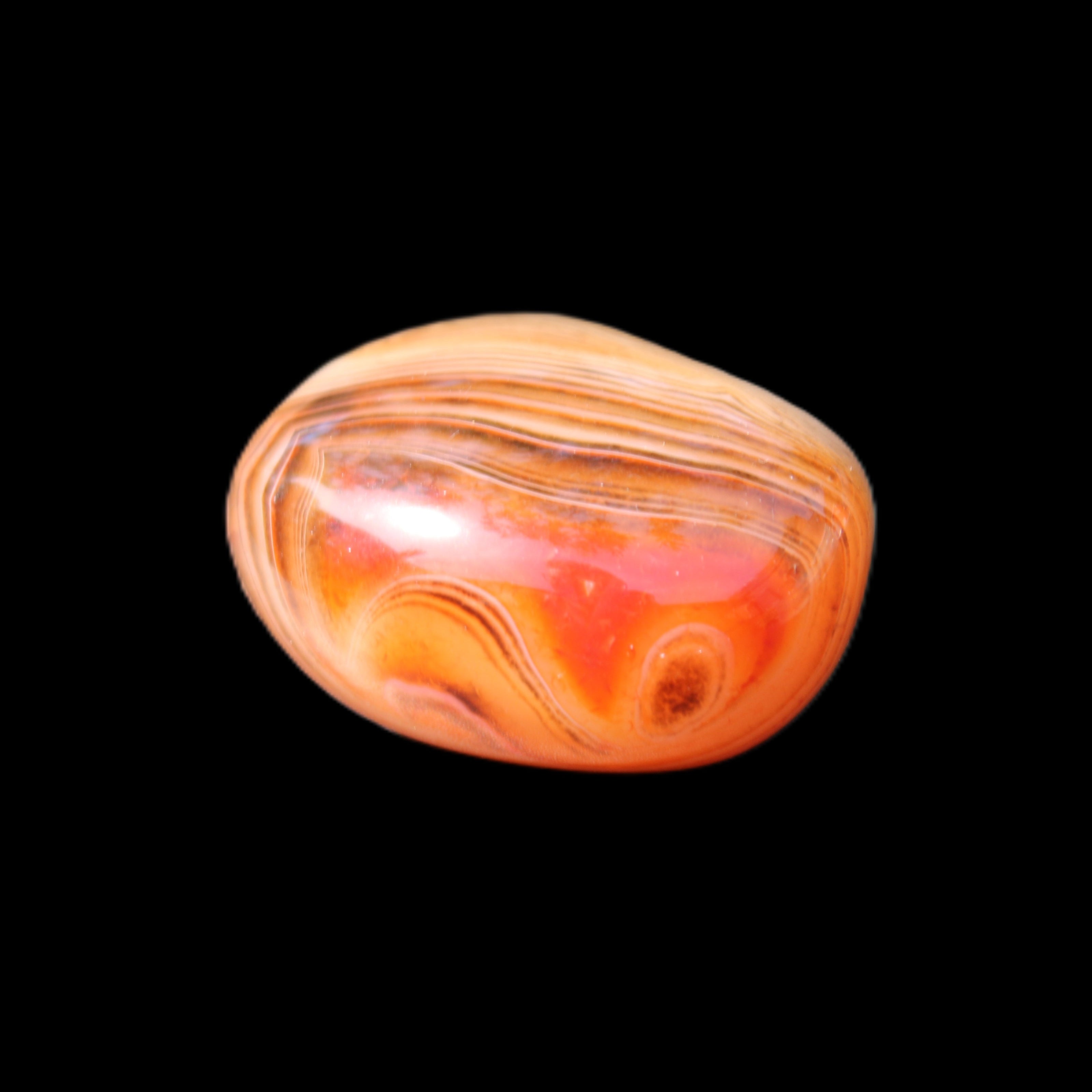 Crazy Silk Banded Agate from Madagascar 43g in sunlight - Rocks and Things Store