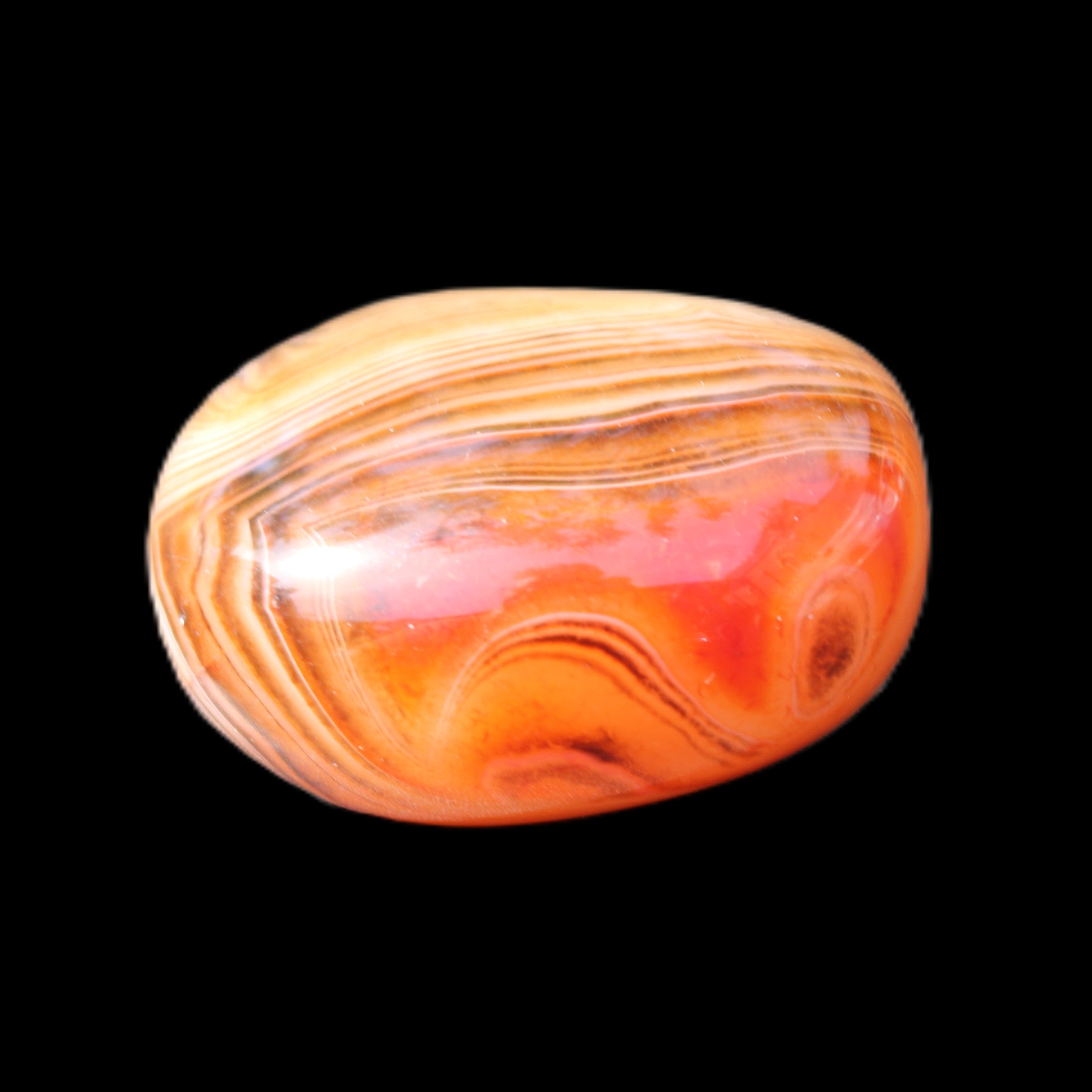 Crazy Silk Banded Agate from Madagascar 43g in sunlight - Rocks and Things Store