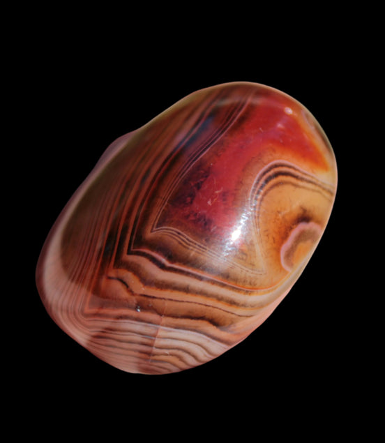 Crazy Silk Banded Agate from Madagascar 43g in sunlight - Rocks and Things Store