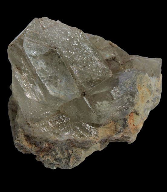 Transparent Quartz cluster on matrix from Skardu, Pakistan 639ct 127g in sunlight - Rocks and Things Store