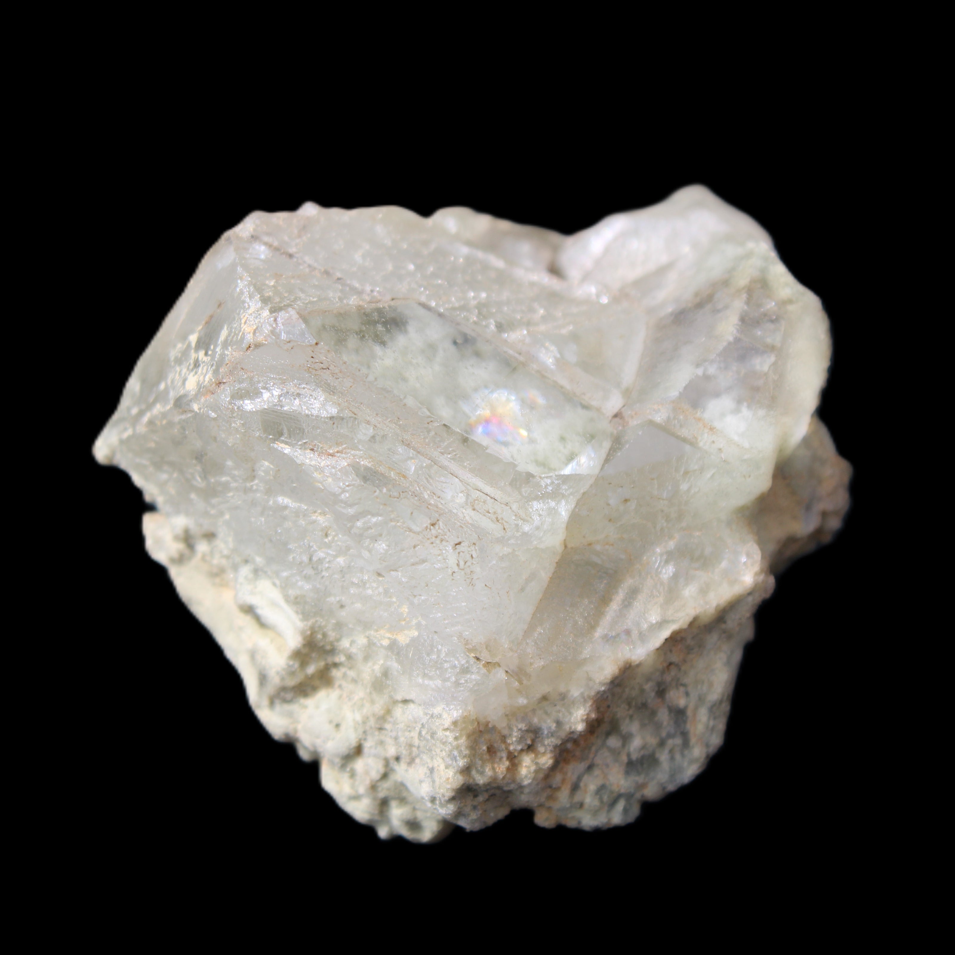 Transparent Quartz cluster on matrix from Skardu, Pakistan 639ct 127g in sunlight - Rocks and Things Store