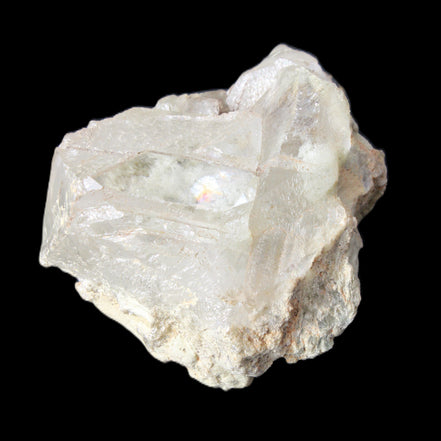 Transparent Quartz cluster on matrix from Skardu, Pakistan 639ct 127g in sunlight - Rocks and Things Store