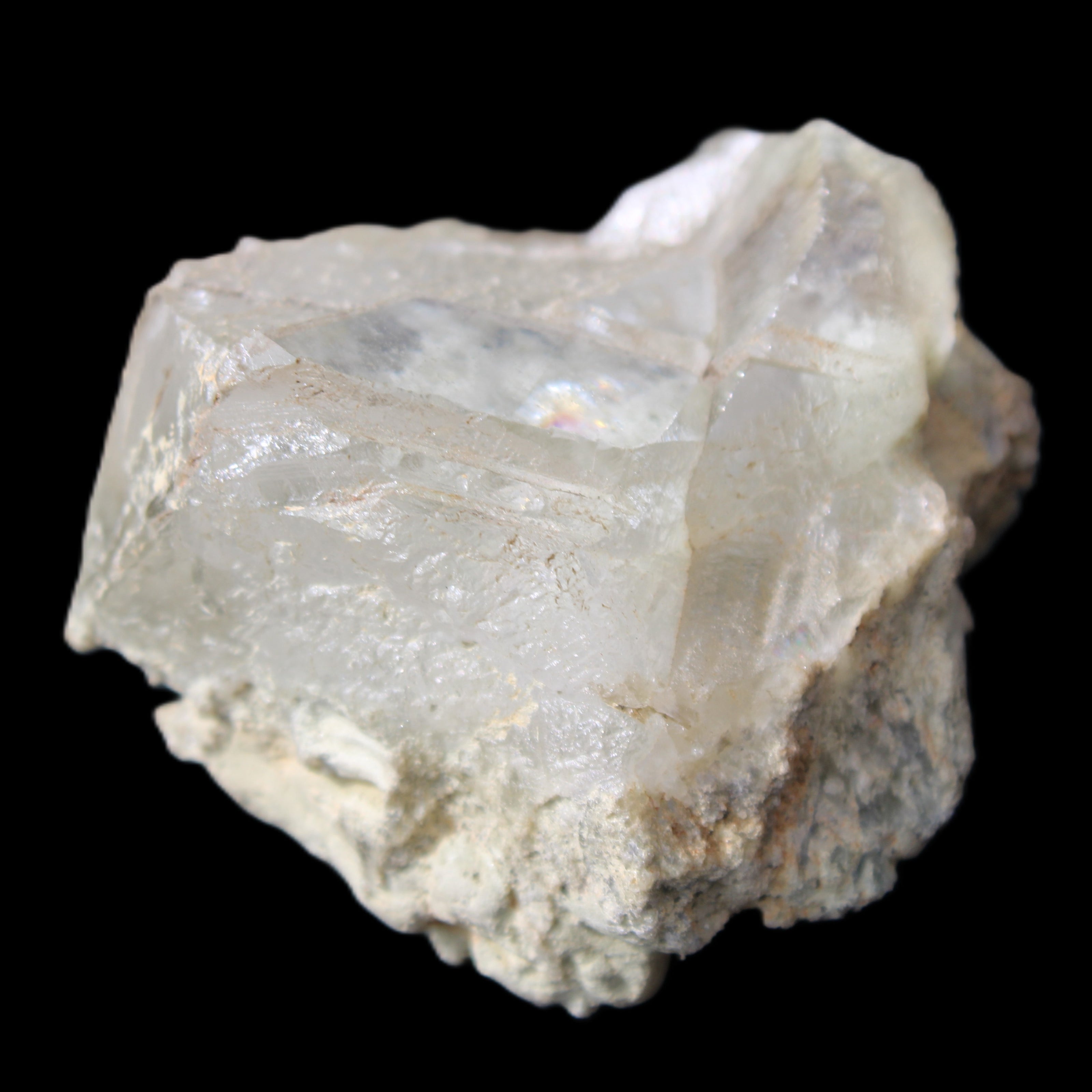 Transparent Quartz cluster on matrix from Skardu, Pakistan 639ct 127g in sunlight - Rocks and Things Store