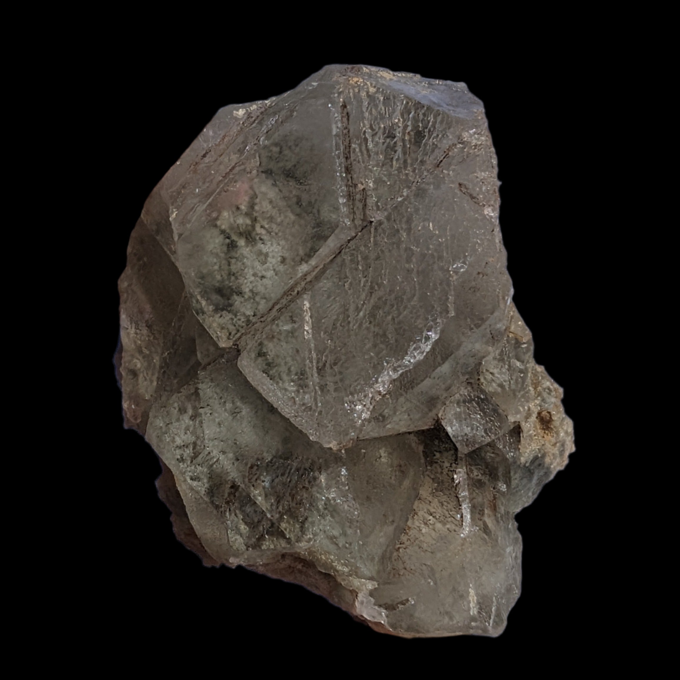 Transparent Quartz cluster on matrix from Skardu, Pakistan 639ct 127g in sunlight - Rocks and Things Store