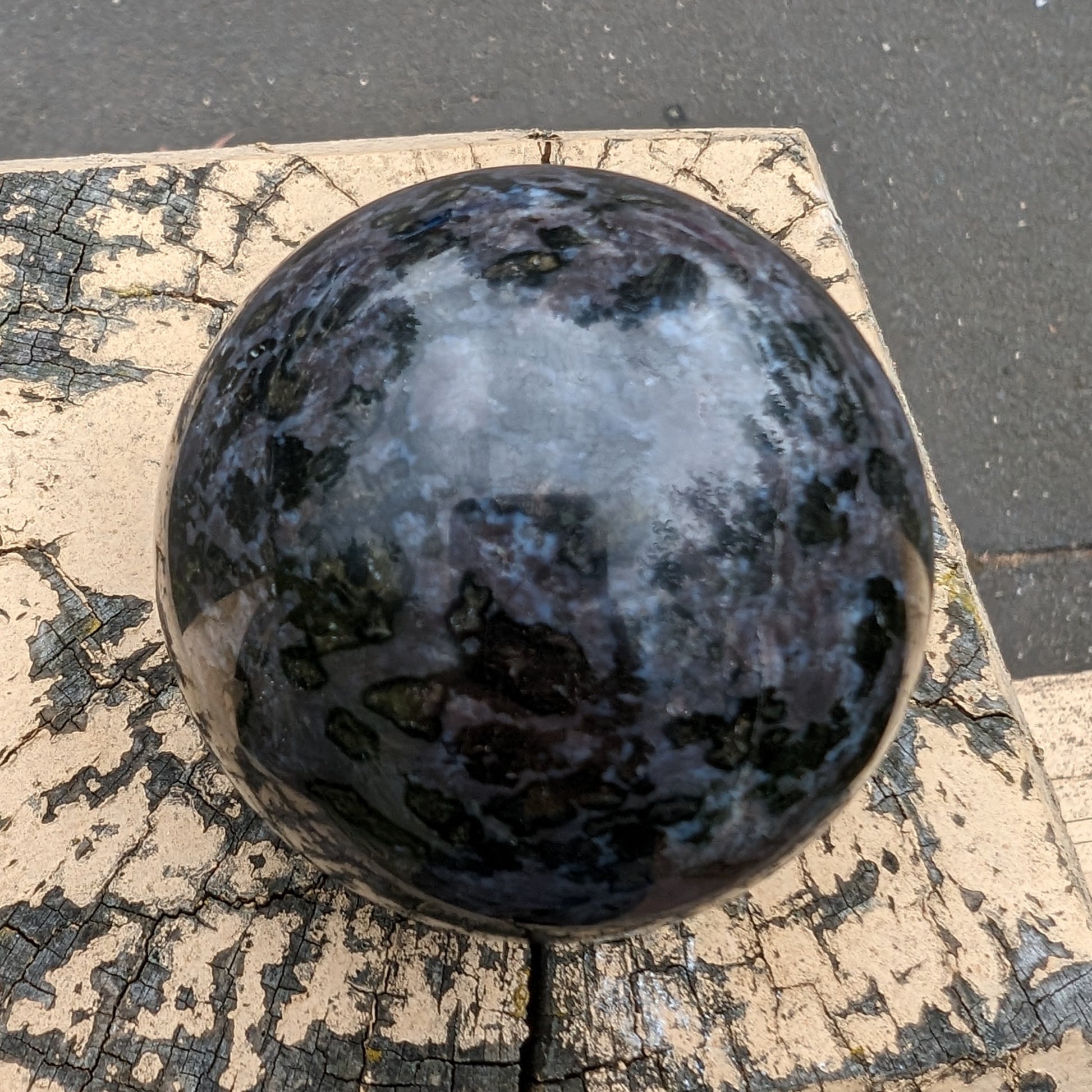 Indigo Gabbro sphere 253g Rocks and Things