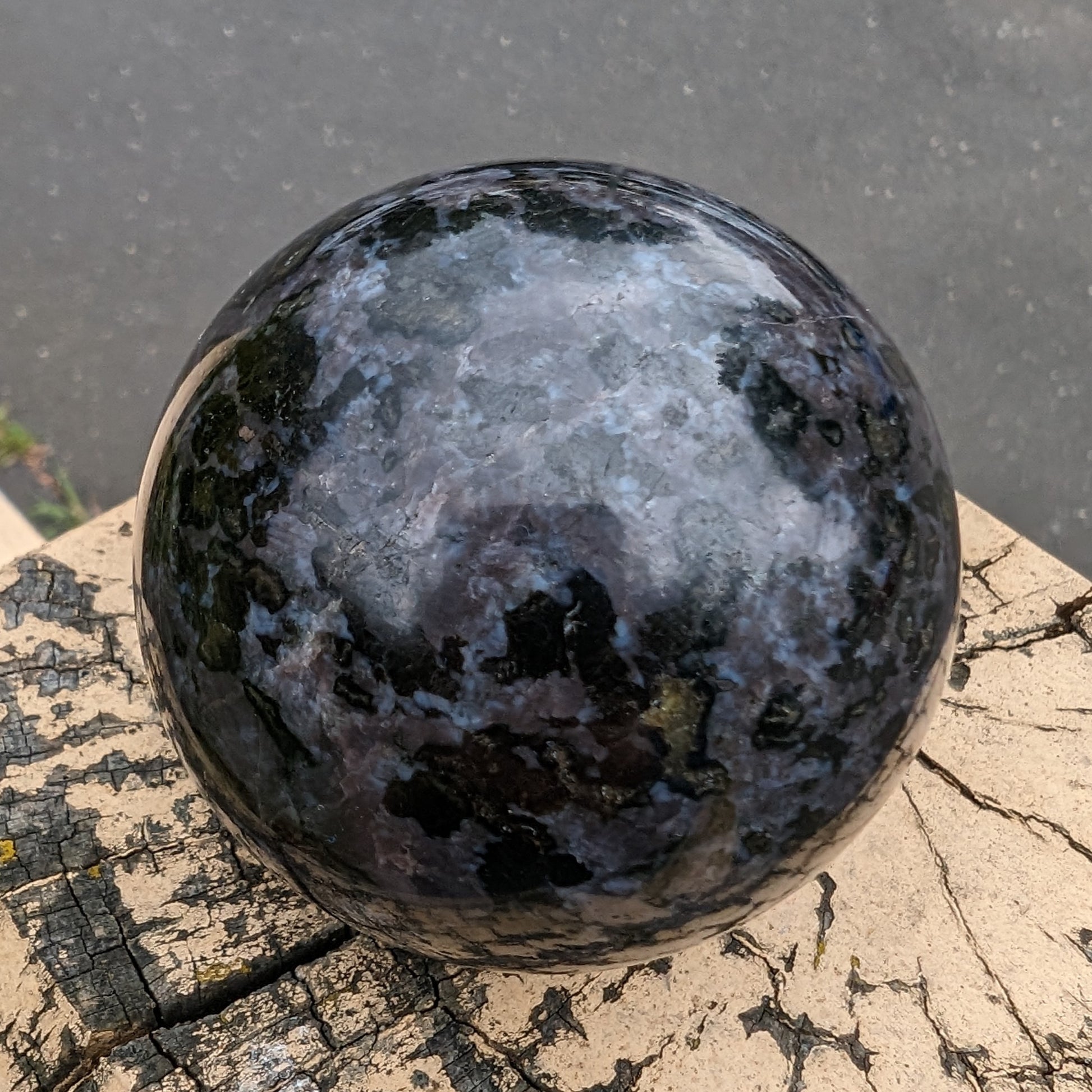 Indigo Gabbro sphere 253g Rocks and Things